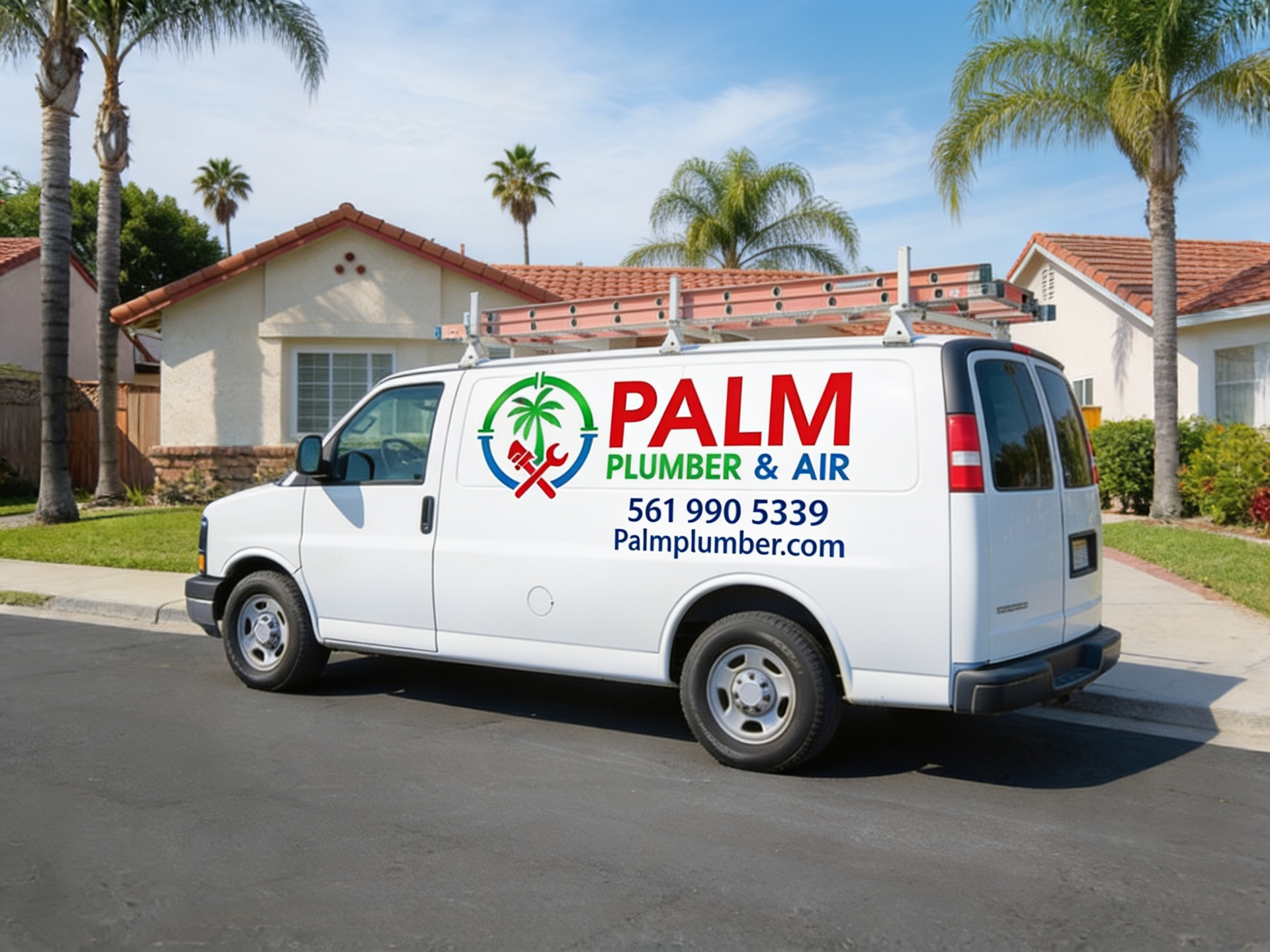 Palm Plumber & Air branded service van in South Florida